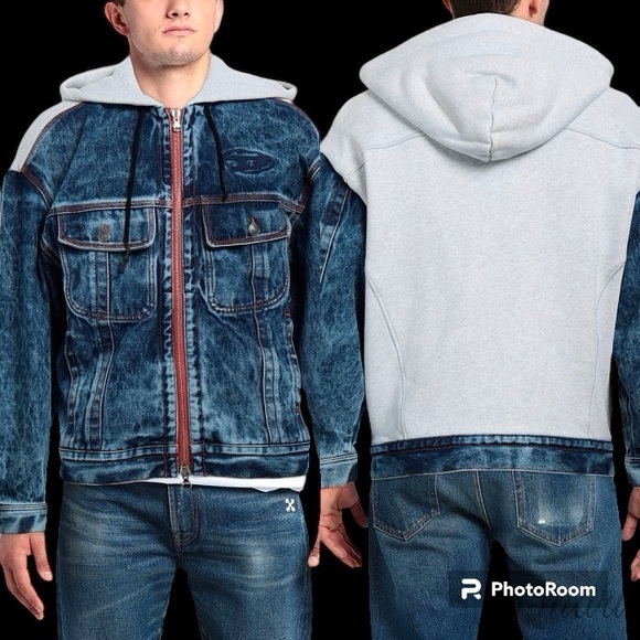 Diesel denim jacket orange zipper UNISEX - Picture 4 of 15